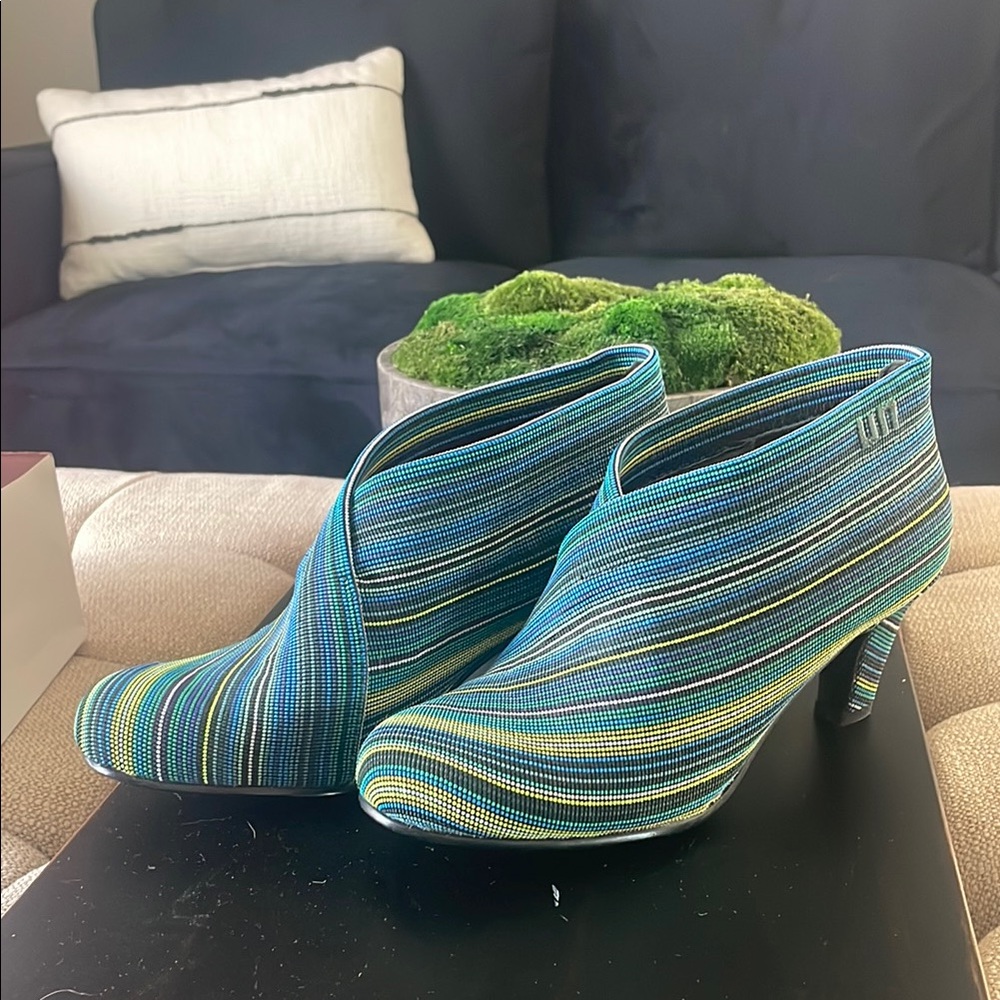 United Nude Blue and Green Heels with Unique Design